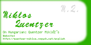 miklos quentzer business card